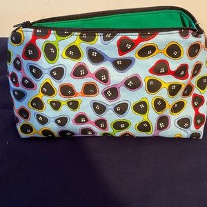 Lined and zippered handmade makeup bag